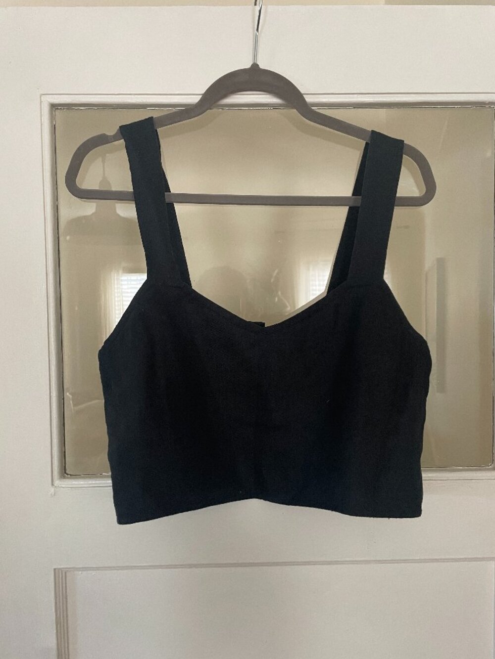 Quince Linen Boxy Cropped Tank, Small